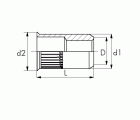 TUERCA REMACHABLE INOX BRALO RANURADA BAJA
